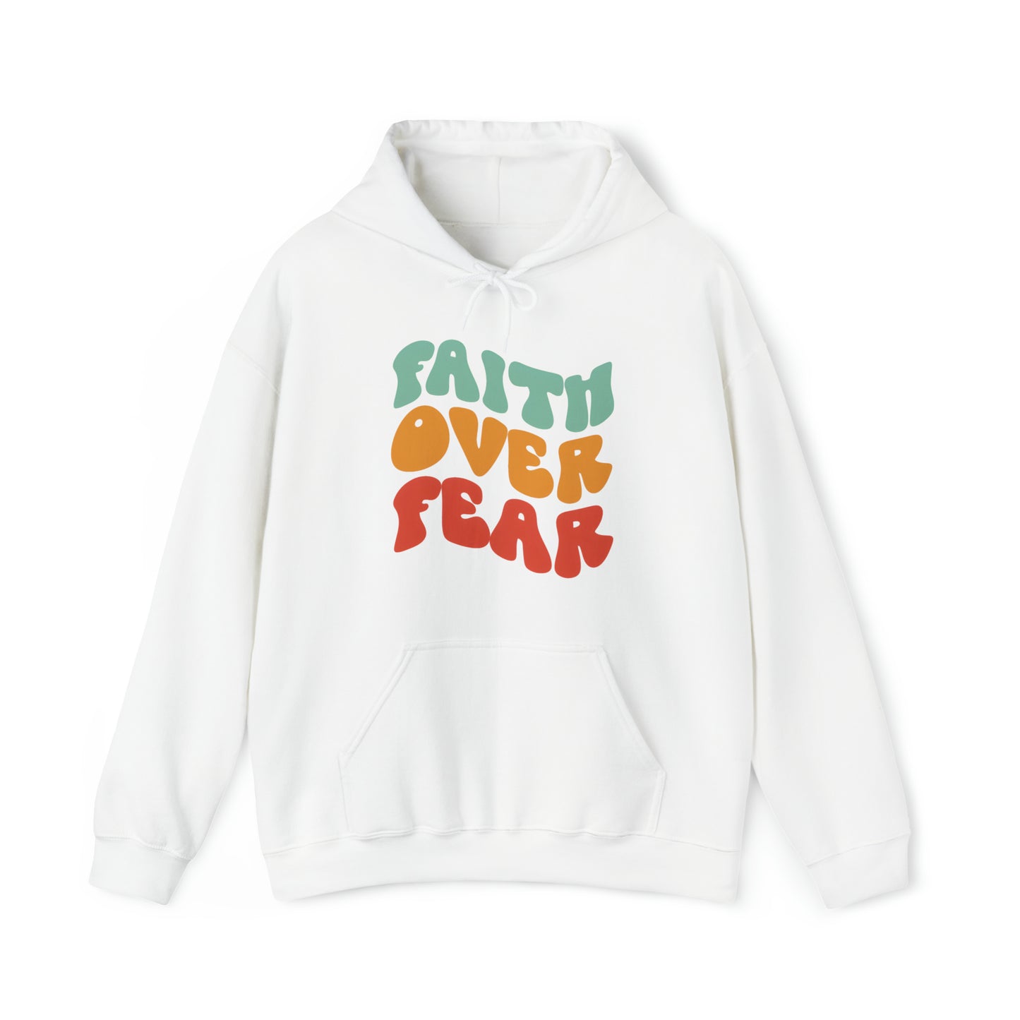 Faith Over Fear Christian Hoodie White tosave1life.com