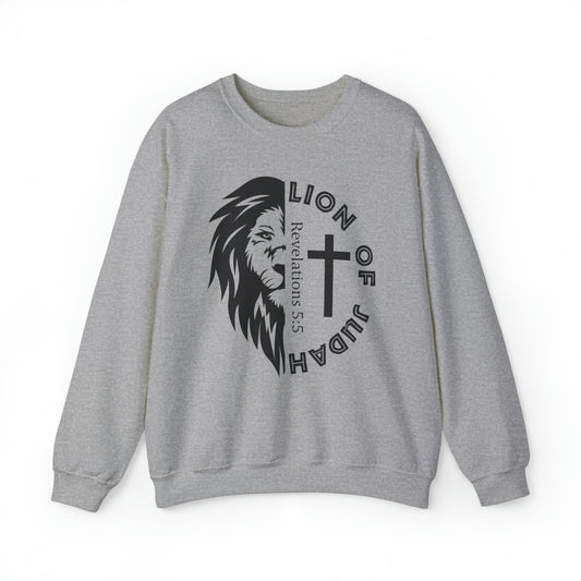 Lion of Judah Christian Sweatshirt Sport Grey tosave1life.com