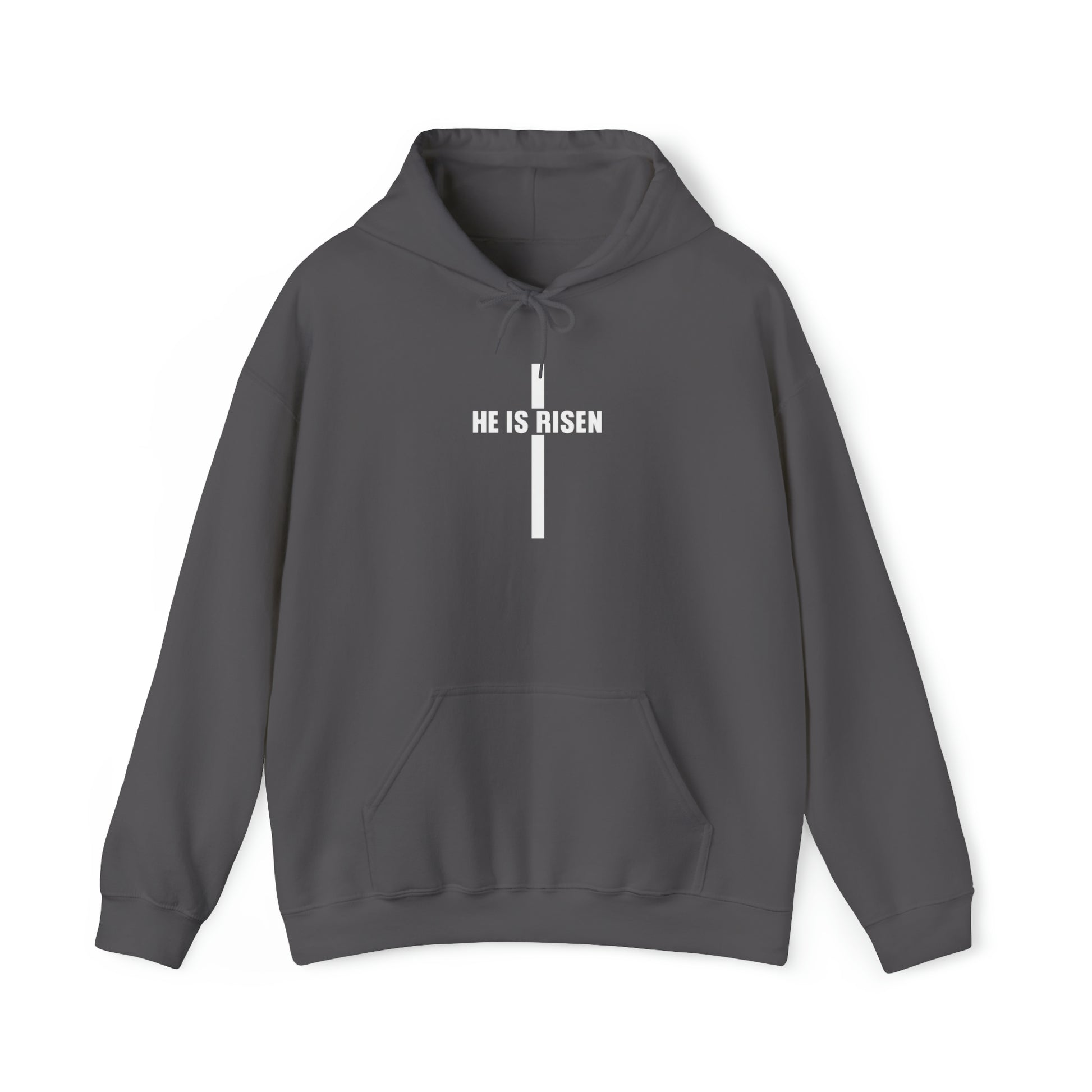 He Is Risen Christian Hoodie Charcoal tosave1life.com