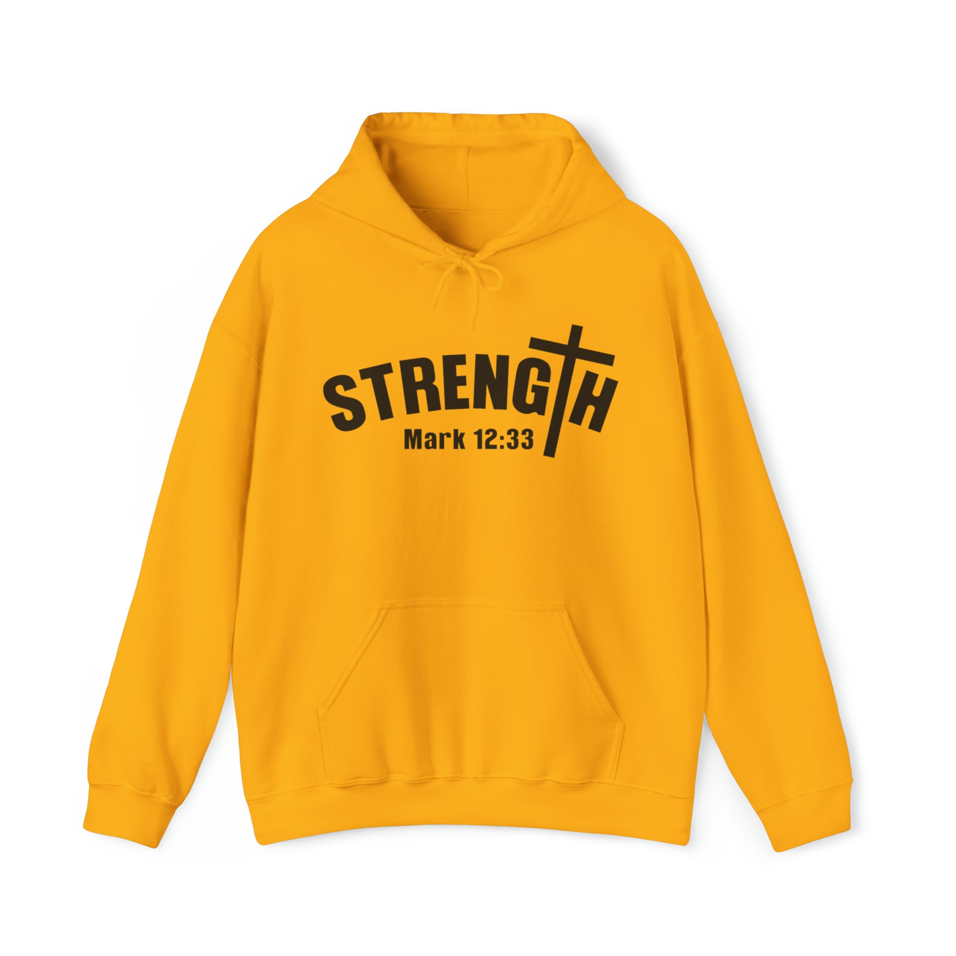 Strength Christian Hoodie Gold tosave1life.com