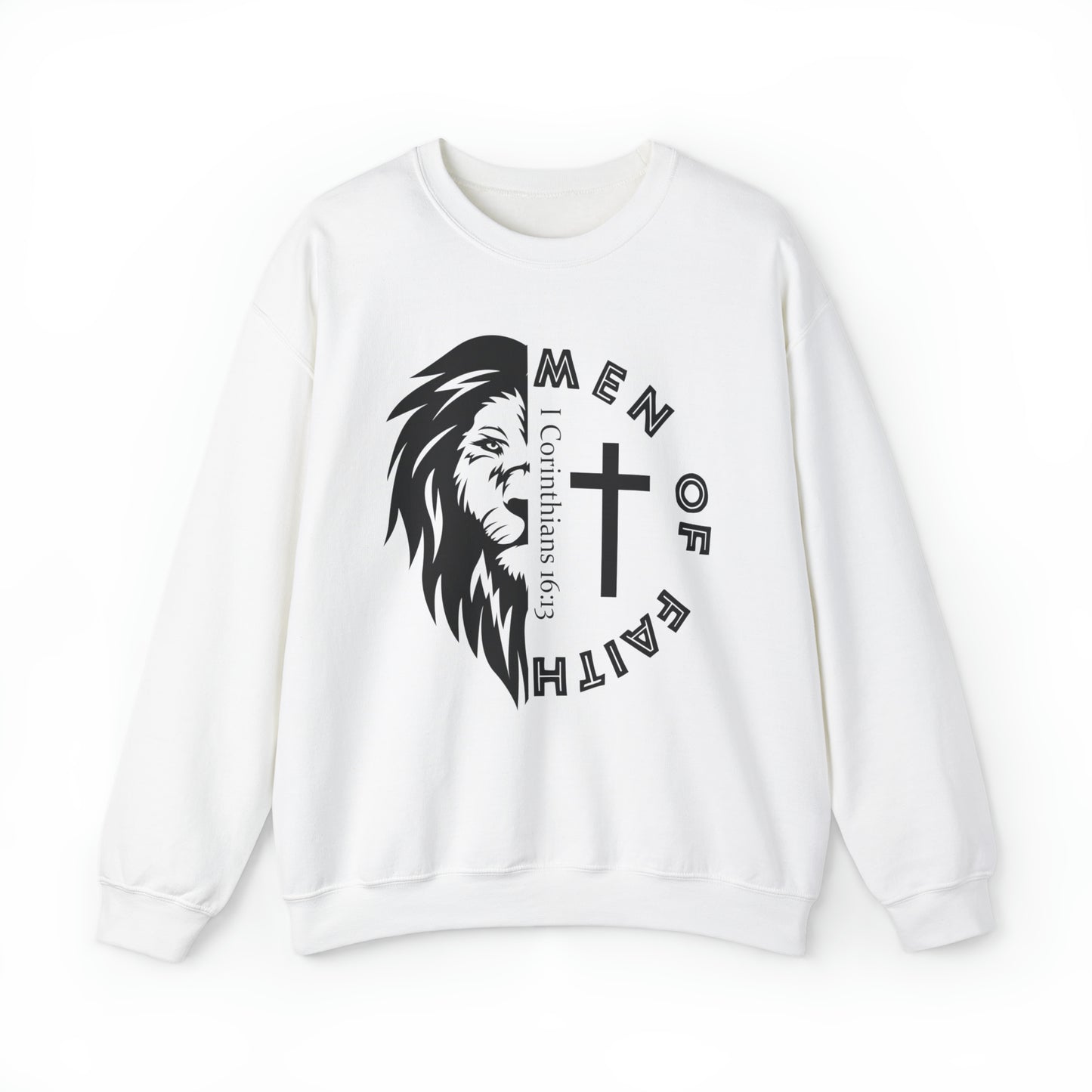 Men of Faith Christian Sweatshirt White tosave1life.com