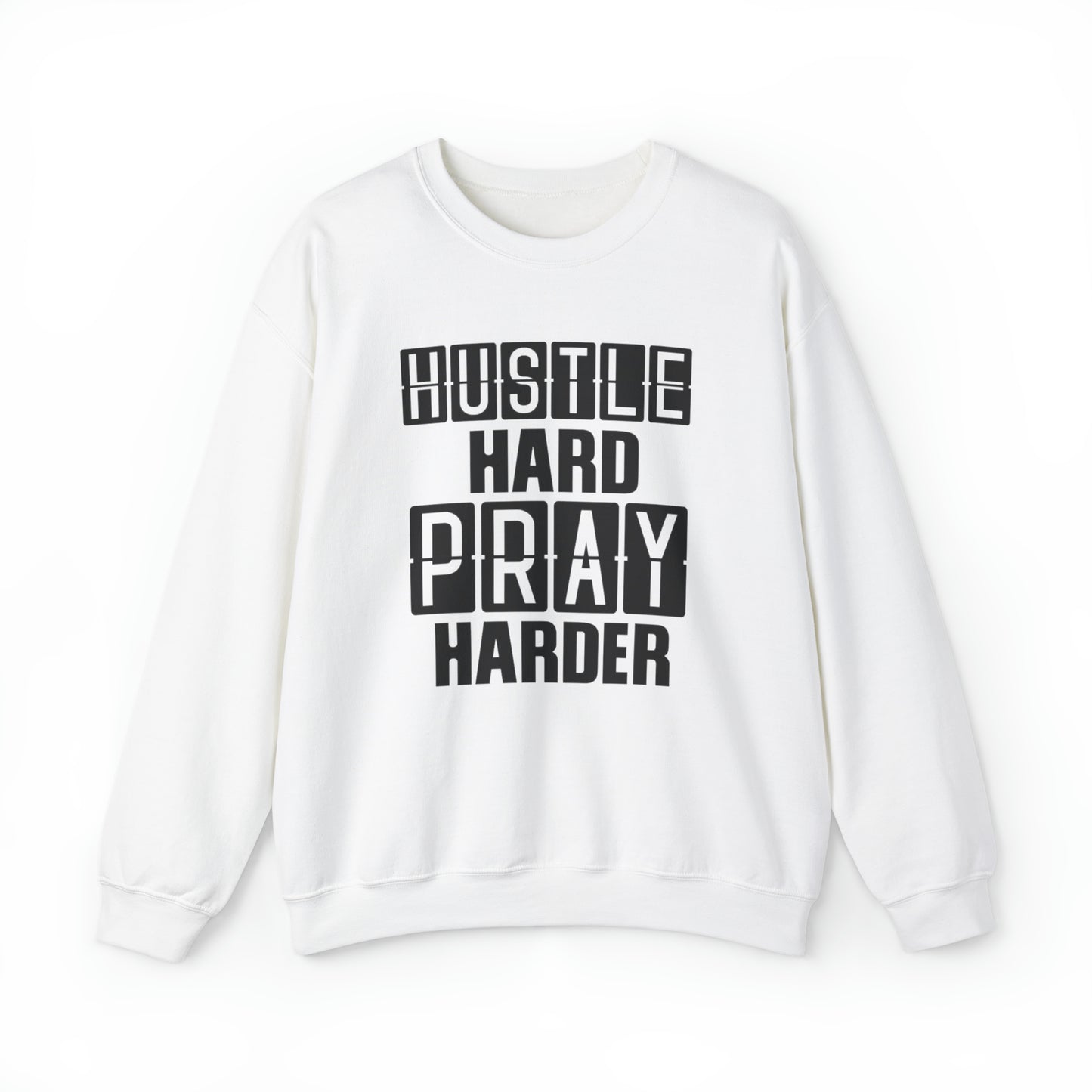 Hustle Hard Pray Harder Christian Sweatshirt White tosave1life.com