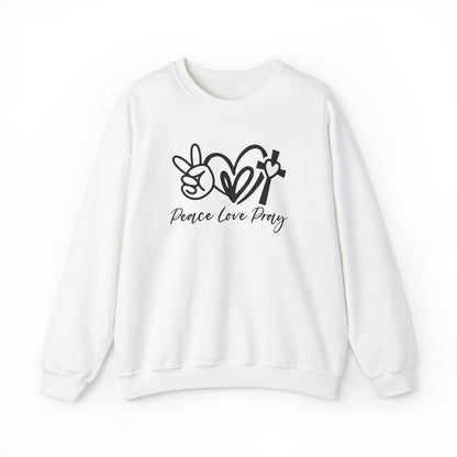 Peace Love Pray Christian Sweatshirt White tosave1life.com