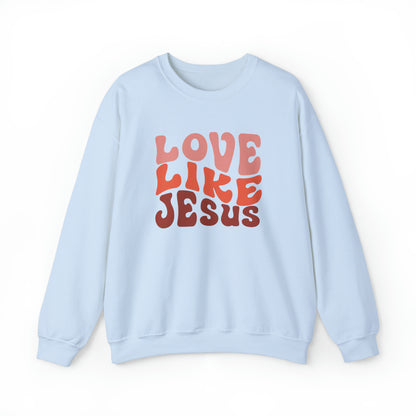 Love Like Jesus Sweatshirt Light Blue tosave1life.com