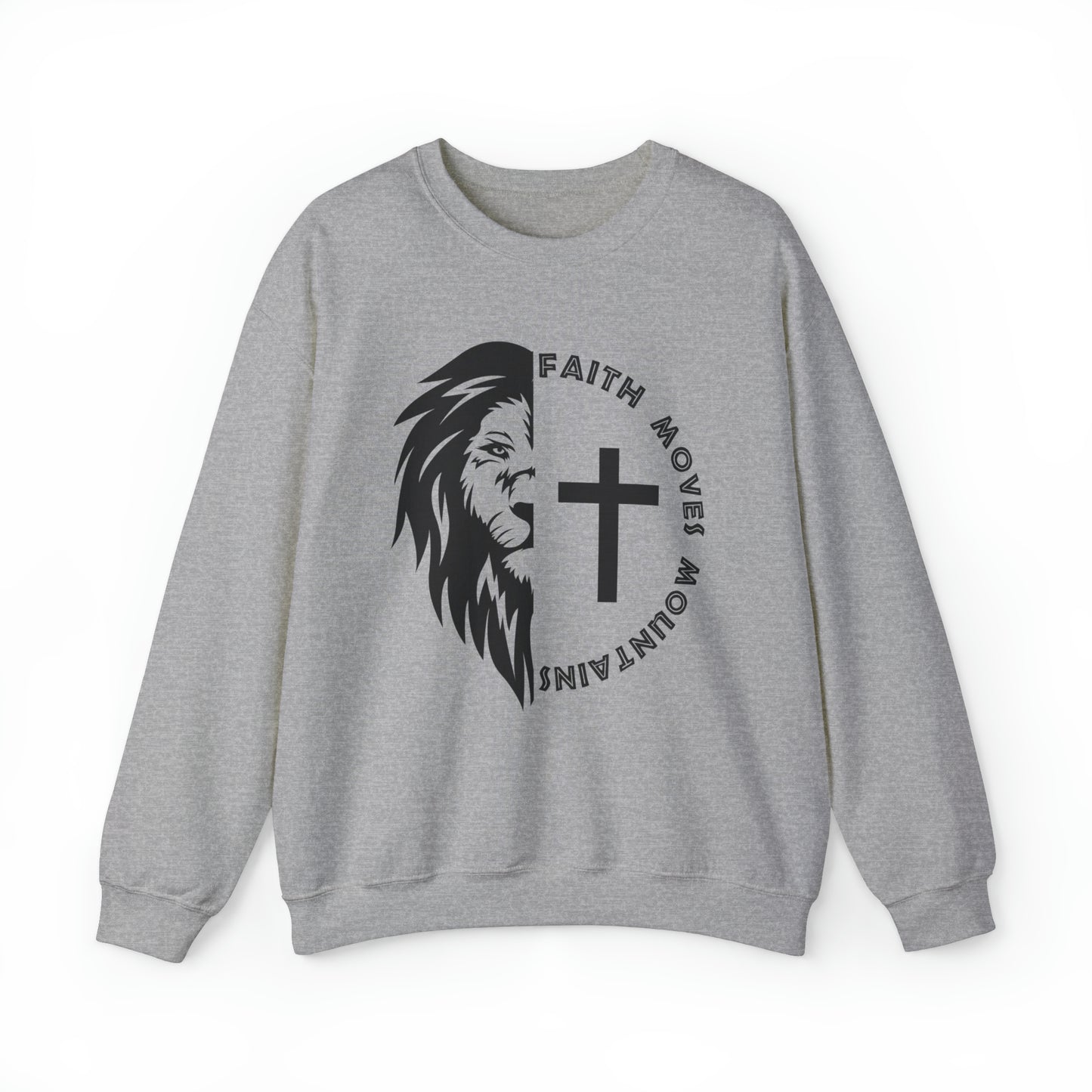 Faith Moves Mountains Christian Sweatshirt Sport Grey tosave1life.com