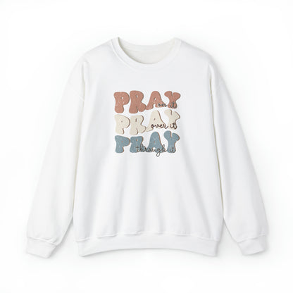 Pray Christian Sweatshirt White tosave1life.com