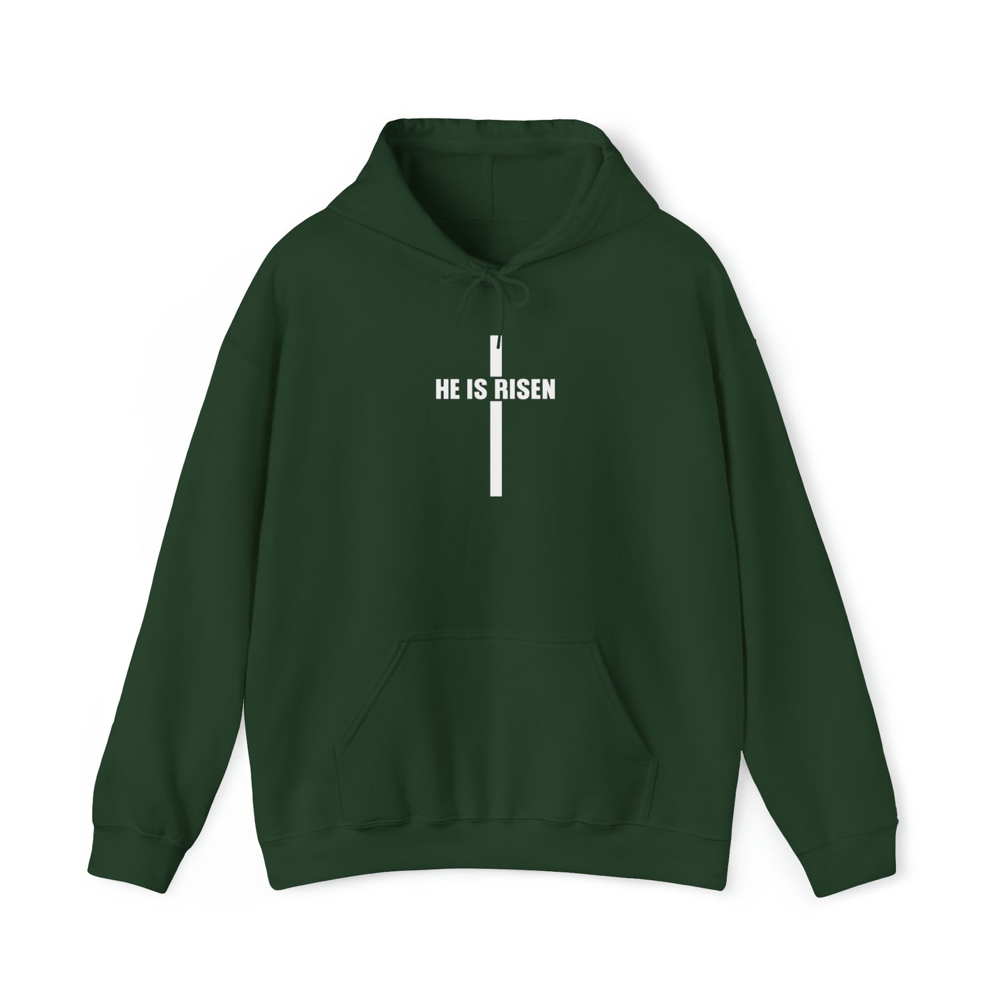 He Is Risen Christian Hoodie Forest Green tosave1life.com