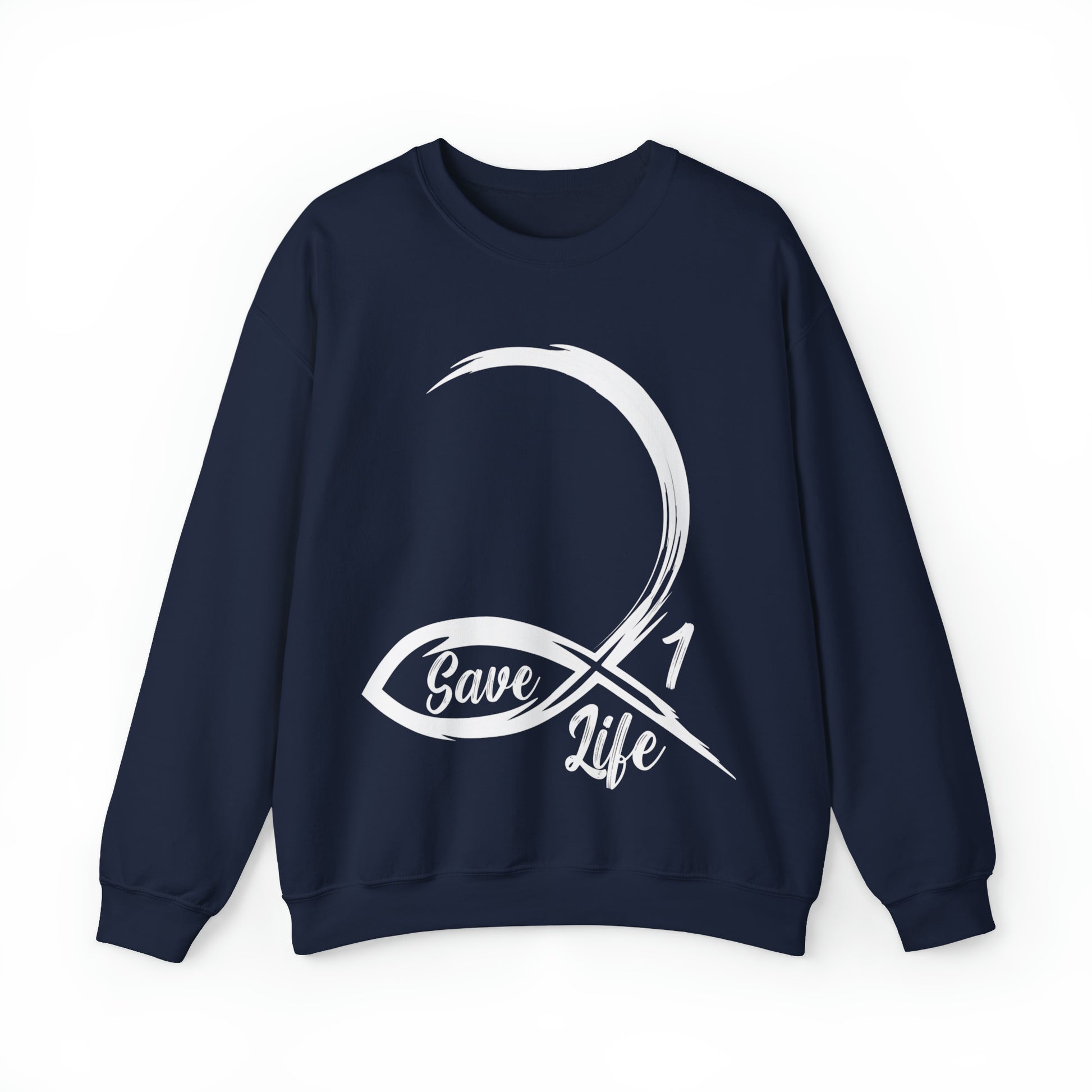 To Save 1 Life Christian Sweatshirt Navy tosave1life.com