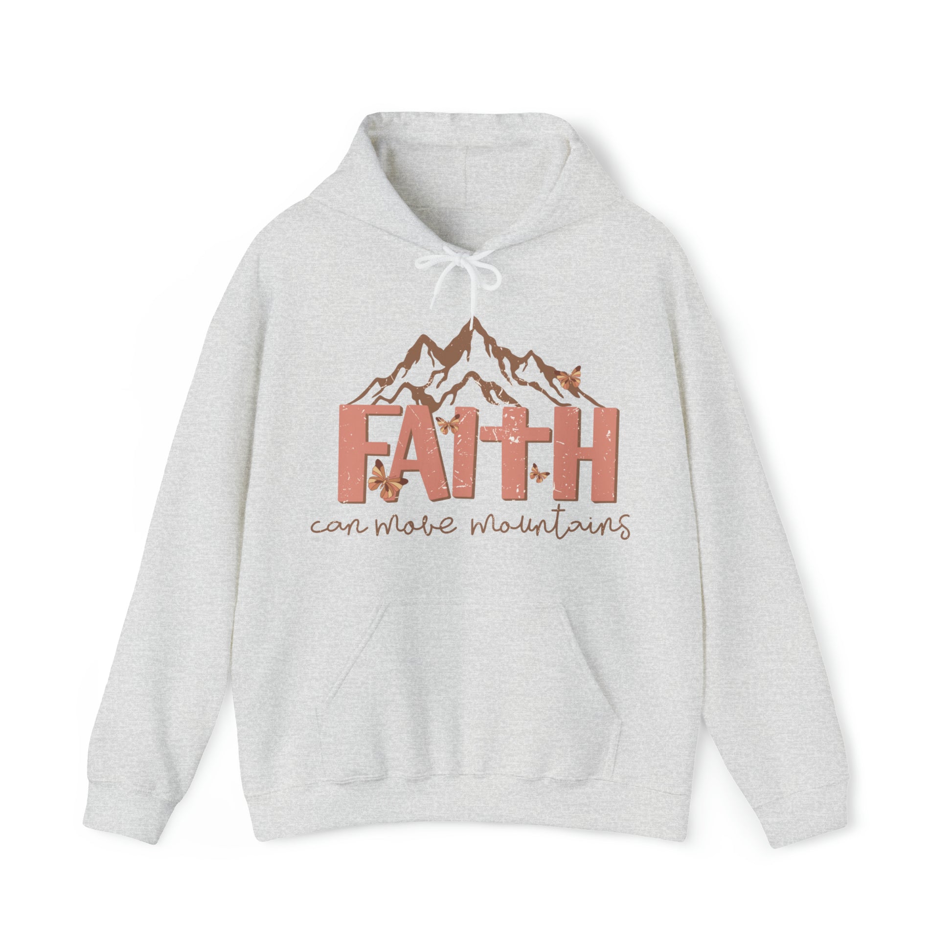 Faith Can Move Mountains Christian Hoodie Ash tosave1life.com