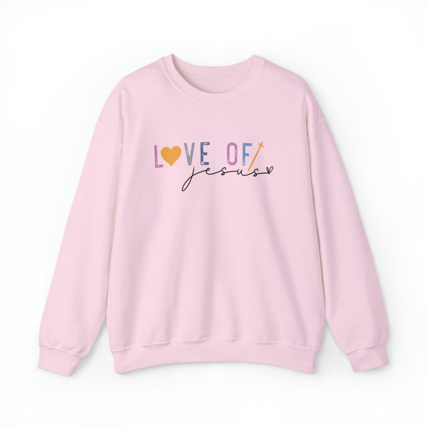 Love of Jesus Christian Sweatshirt Light Pink tosave1life.com