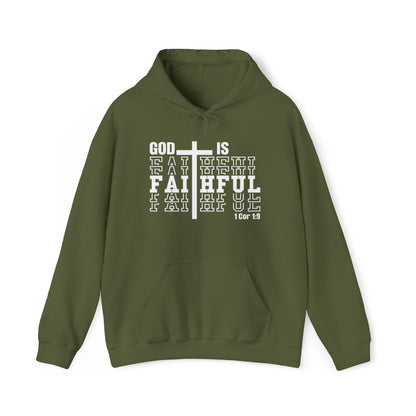 God Is Faithful Christian Hoodie Military Green tosave1life.com