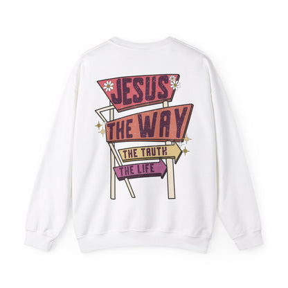 Jesus the Way Christian Sweatshirt White tosave1life.com