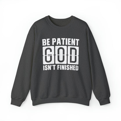 Be Patient Christian Sweatshirt Dark Heather tosave1life.com