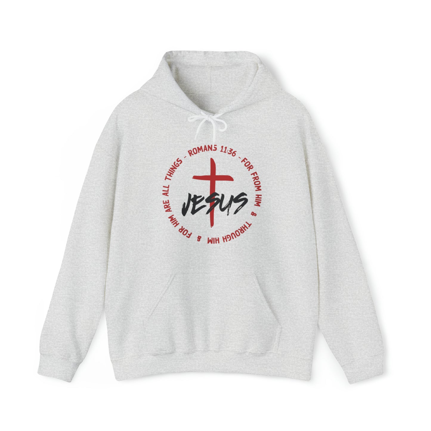 Jesus Romans 11:36 Christian Hoodie Ash tosave1life.com