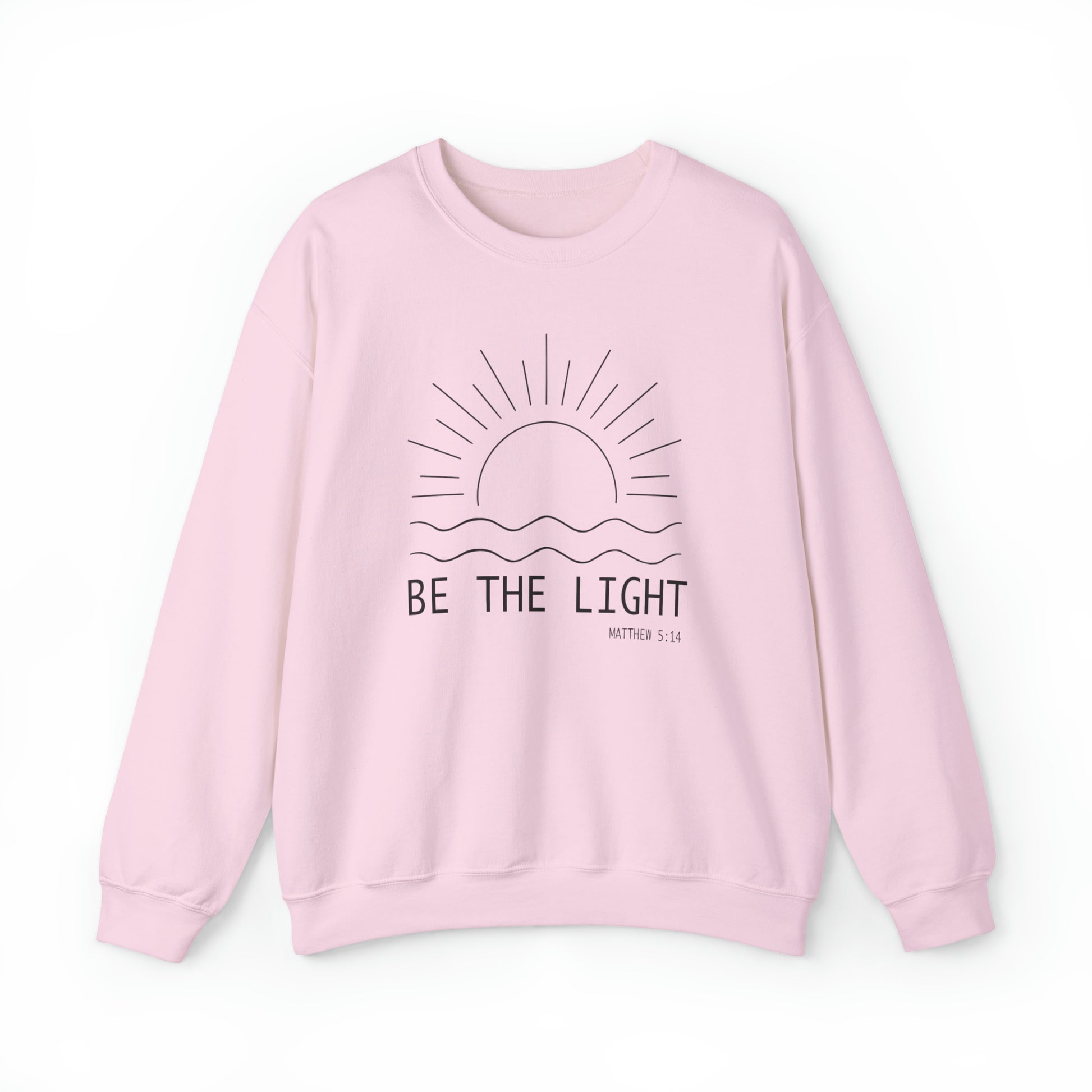 Be The Light Christian Sweatshirt Light Pink tosave1life.com