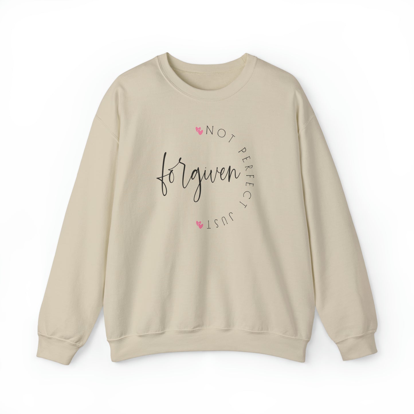 Not Perfect Just Forgiven Christian Sweatshirt Sand tosave1life.com