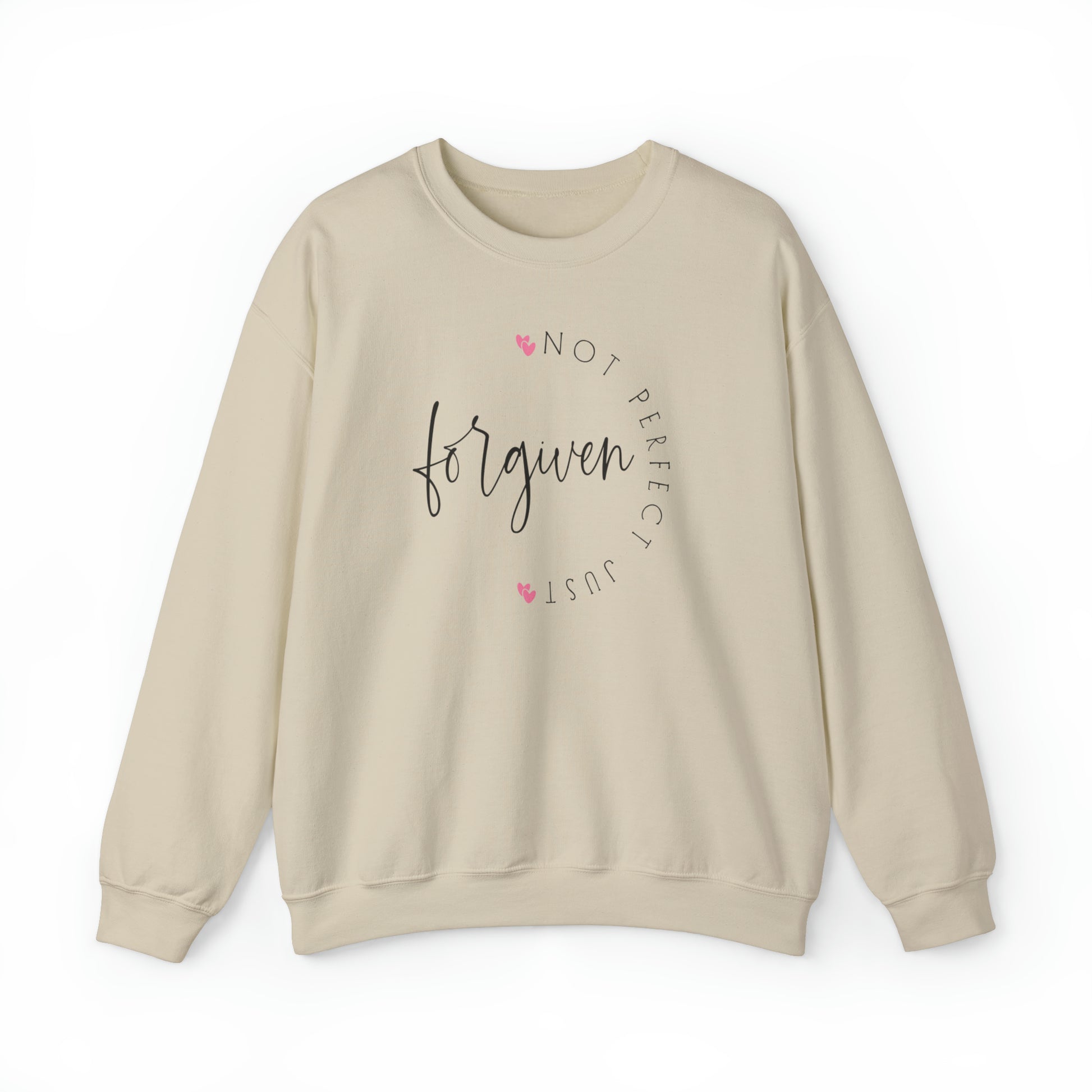 Not Perfect Just Forgiven Christian Sweatshirt Sand tosave1life.com