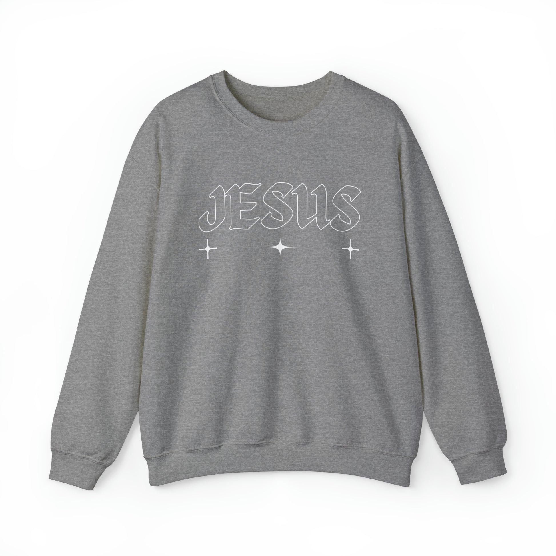 Jesus Christian Sweatshirt Graphite Heather tosave1life.com