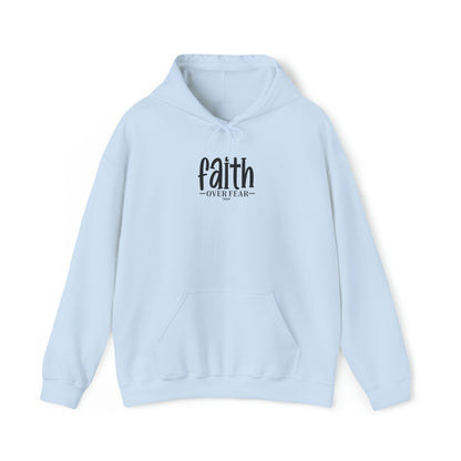 Faith Over Fear Christian Hoodie Light Blue tosave1life.com