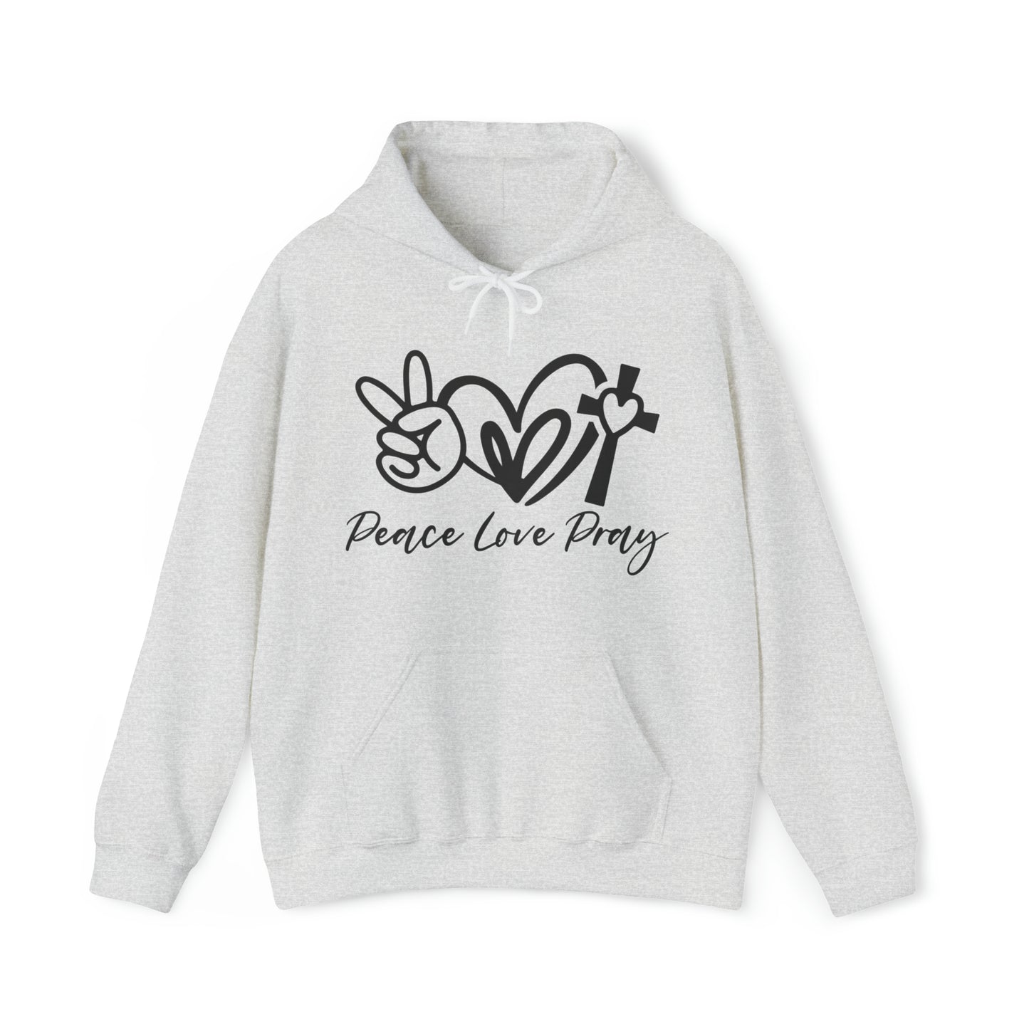 Peace Love Pray Christian Hoodie Ash tosave1life.com