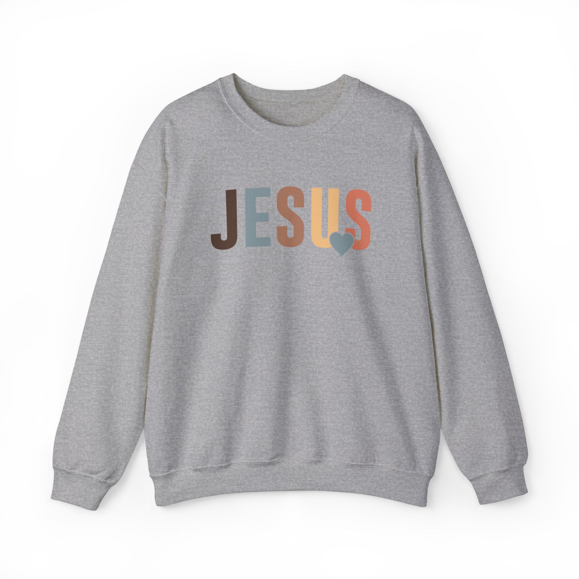 Jesus Christian Sweatshirt Sport Grey tosave1life.com