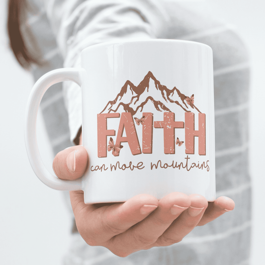 Faith Can Move Mountains Christian Mug 11oz tosave1life.com