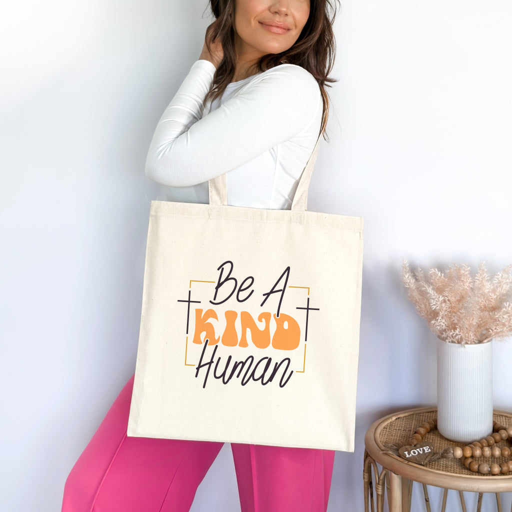 Be a Kind Human Christian Tote Bag tosave1life.com