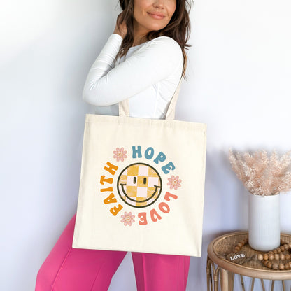 Faith Hope Love Christian Tote Bag tosave1life.com