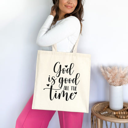 God is Good Christian Tote Bag Natural 15" x 16" tosave1life.com