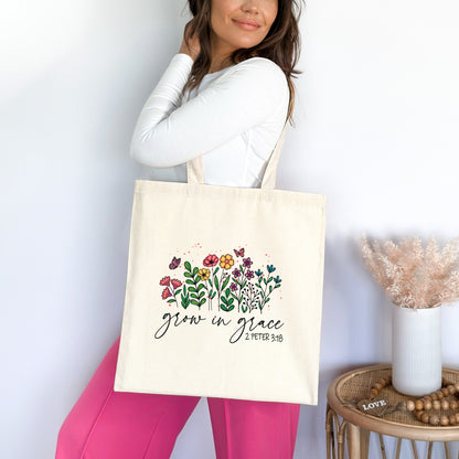 Grow in Grace Christian Tote Bag tosave1life.com