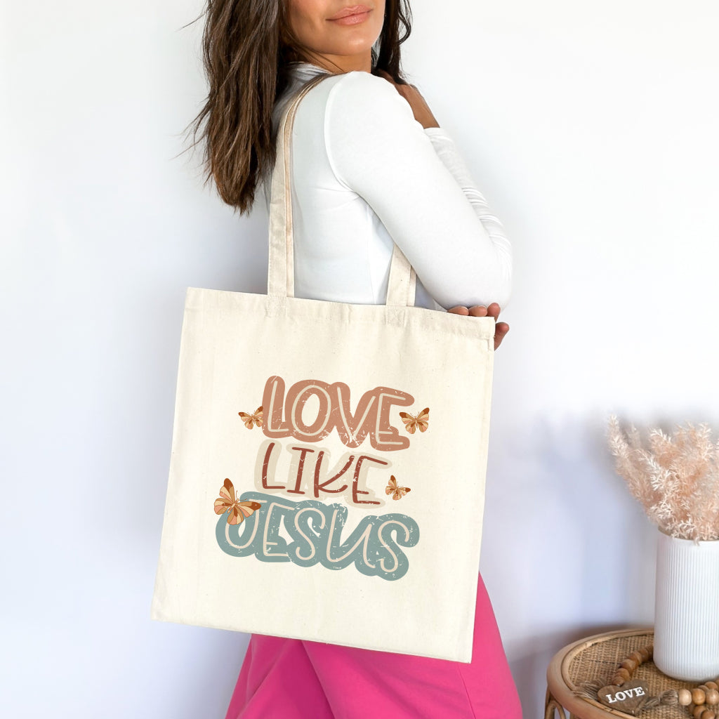 Love Like Jesus Christian Tote Bag Natural 15" x 16" tosave1life.com