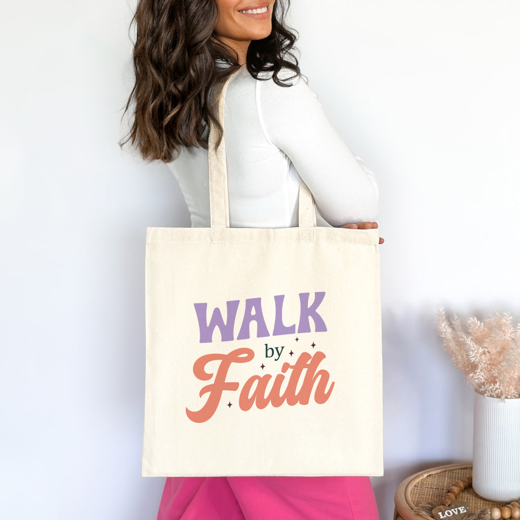 Walk by Faith Christian Tote Bag tosave1life.com