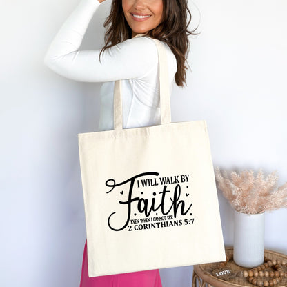 Walk By Faith Christian Tote Bag tosave1life.com